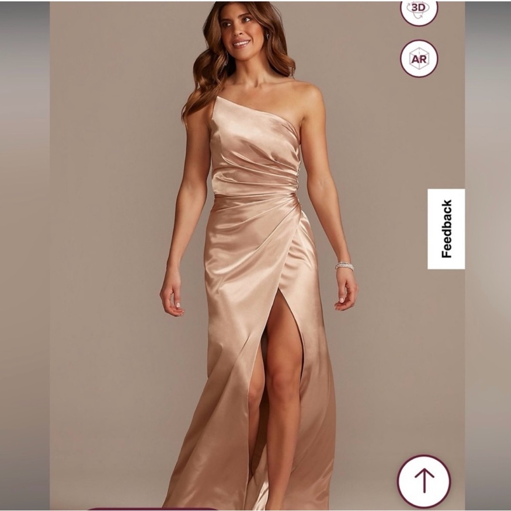 NWT🏷️ NEW / NEVER WORN David’s Bridal Charmeuse One-Shoulder Bridesmaid Dress